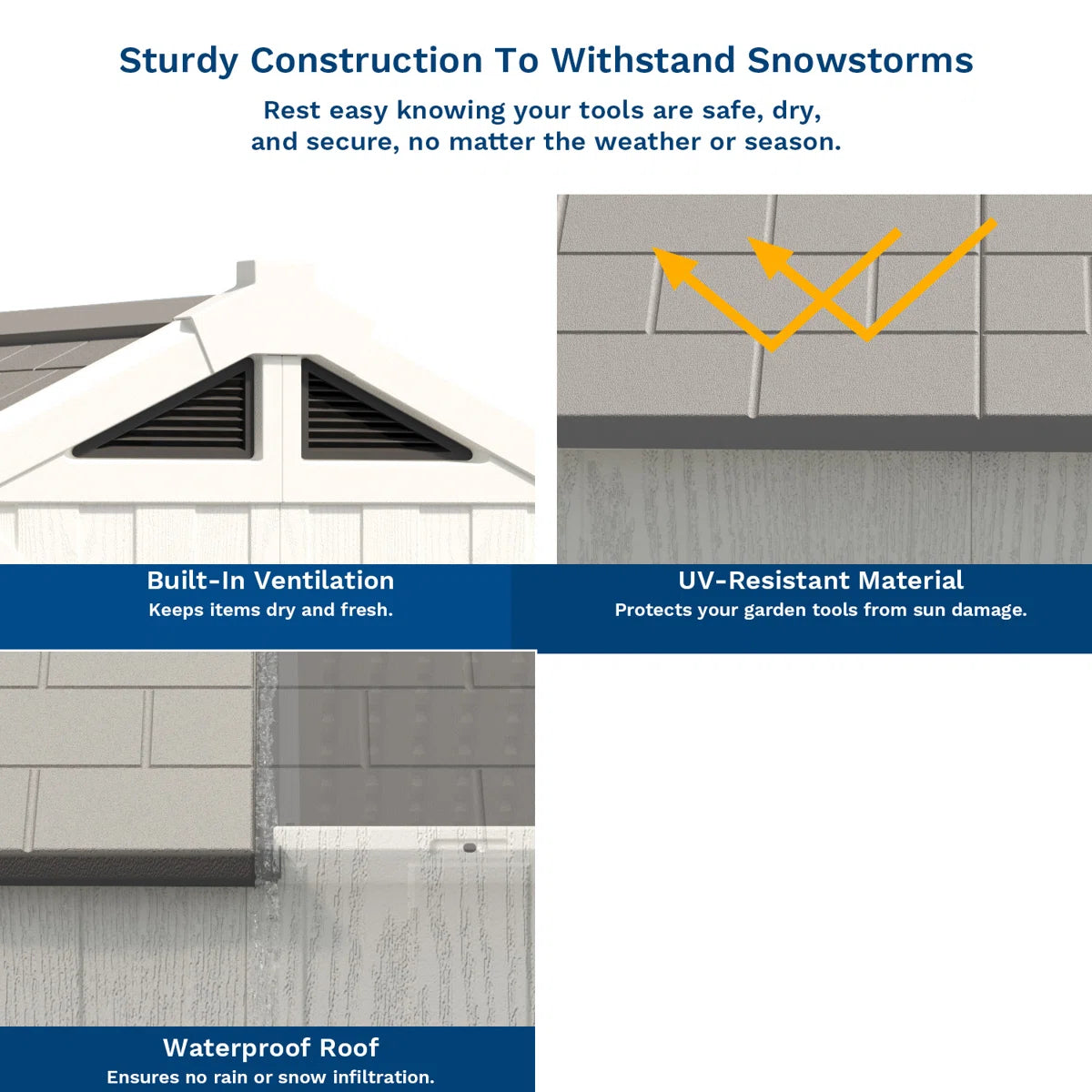 10 Ft. W X 10 Ft. D Plastic Storage Shed With Floor, Resin Shed With Reinforced Steel Structure, Beige