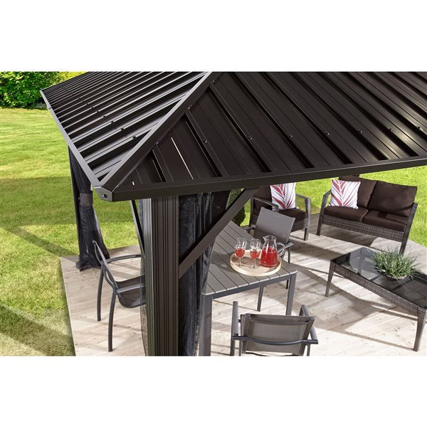 Sojag Genova Hardtop Gazebo with Netting - 10-ft x 12-ft