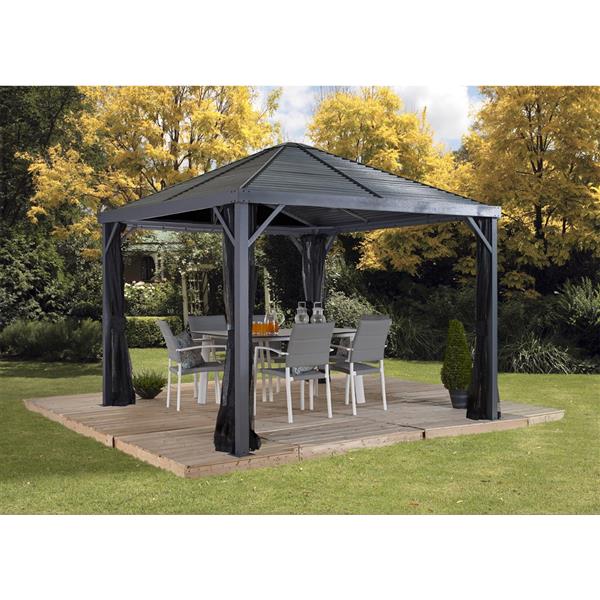 Sojag Sanibel Aluminum Sun Shelter - 8-ft x 8-ft - Grey