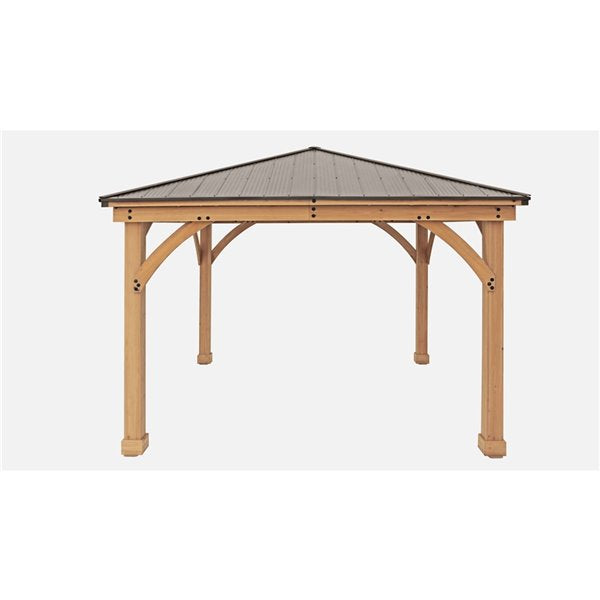 Yardistry Meridian Square Gazebo - 12-ft x 12-ft - Cedar