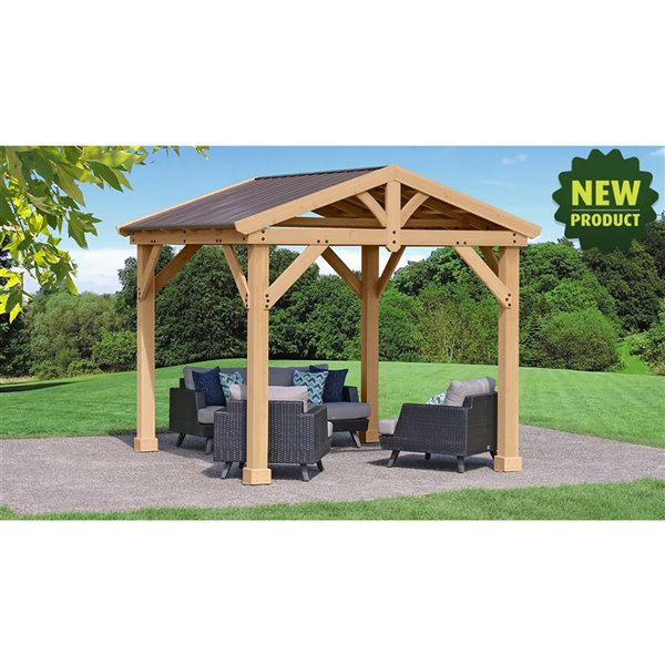 Yardistry Meridian Square Pavilion Shelter - 10-ft x 10-ft - Cedar