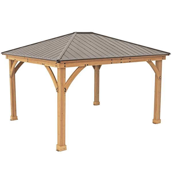 Yardistry Meridian Rectangular Gazebo - 12-ft x 14-ft - Cedar