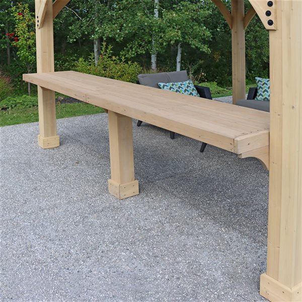 Yardistry Meridian 12-ft Natural Cedar Stain Cedar Gazebo Bar Counter