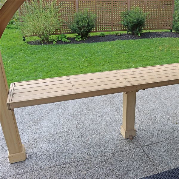 Yardistry Meridian 12-ft Natural Cedar Stain Cedar Gazebo Bar Counter