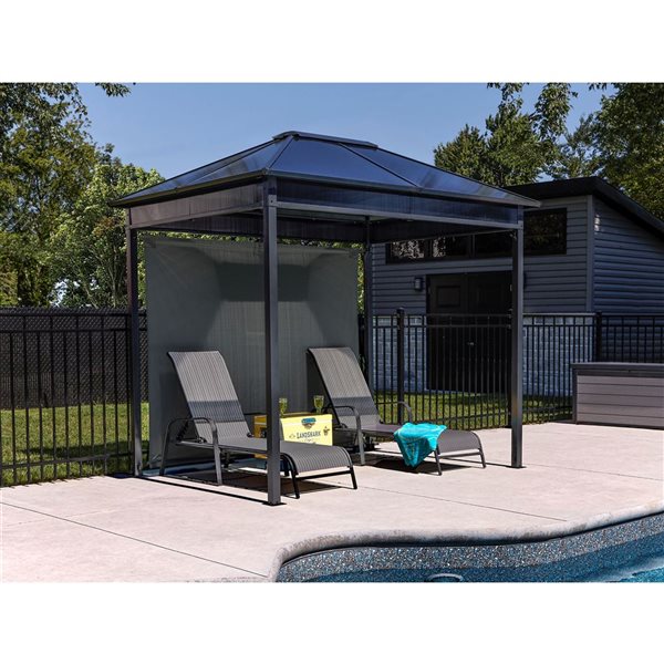 Sojag Danxia 7 x 9-in Grey Metal Rectangular Gazebo with polycarbonate Roof
