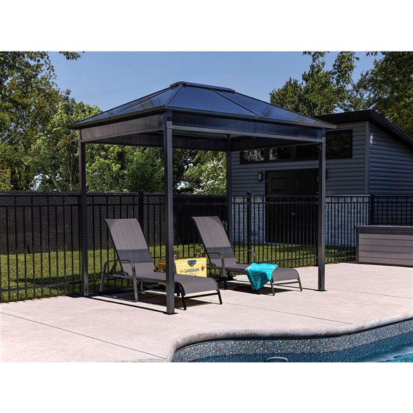 Sojag Danxia 7 x 9-in Grey Metal Rectangular Gazebo with polycarbonate Roof