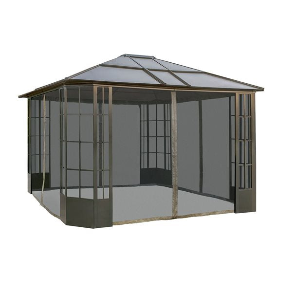 Sojag Savino 10 x 12-in Black Metal Rectangular Gazebo with polycarbonate Roof