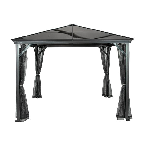 Sojag Verona 10 x 10-in Charcoal Grey Metal Square Gazebo with polycarbonate Roof