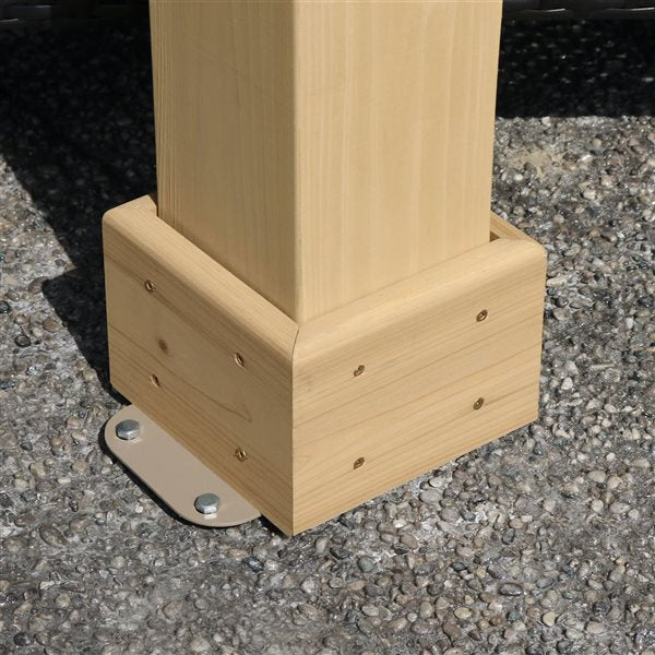 Yardistry Meridian 10 x 12-ft Cedar Wooden Gazebo - Brown Aluminum Roof