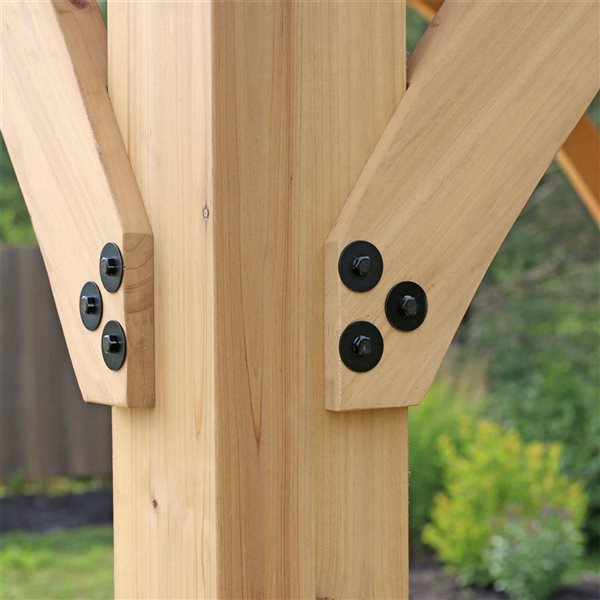 Yardistry Meridian Cedar Wood Gazebo 10 x 10-ft w/ Aluminum Roof