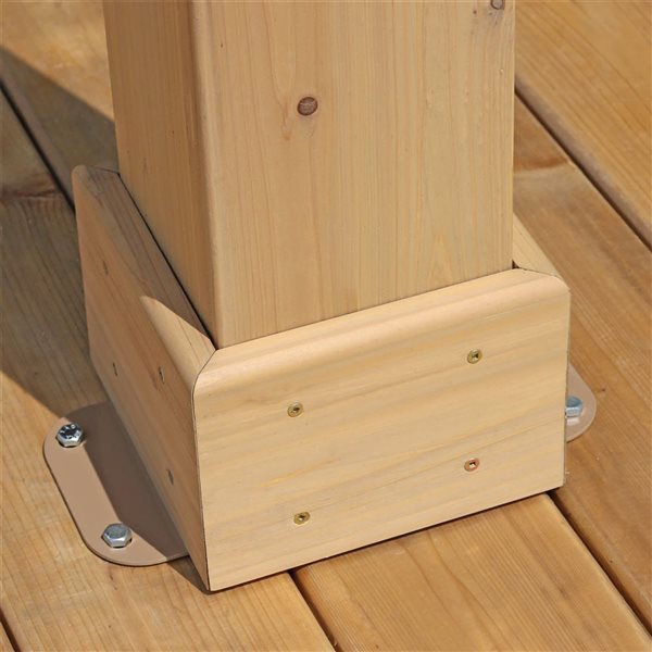 Yardistry Meridian Cedar Wood Gazebo 10 x 10-ft w/ Aluminum Roof