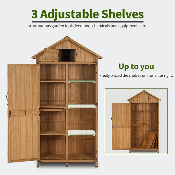 3 ft. 8 in. W x 2 ft. 6 in. D Outdoor Storage Shed with Adjustable Shelves and Lock