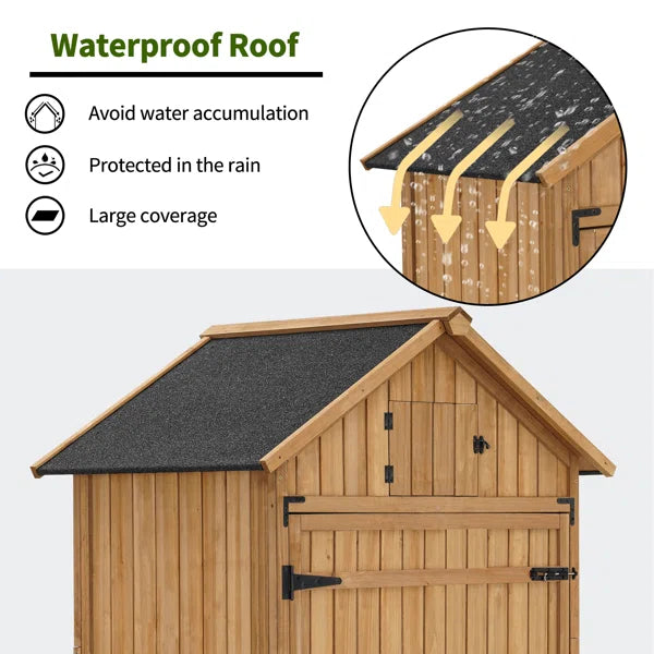 3 ft. 8 in. W x 2 ft. 6 in. D Outdoor Storage Shed with Adjustable Shelves and Lock