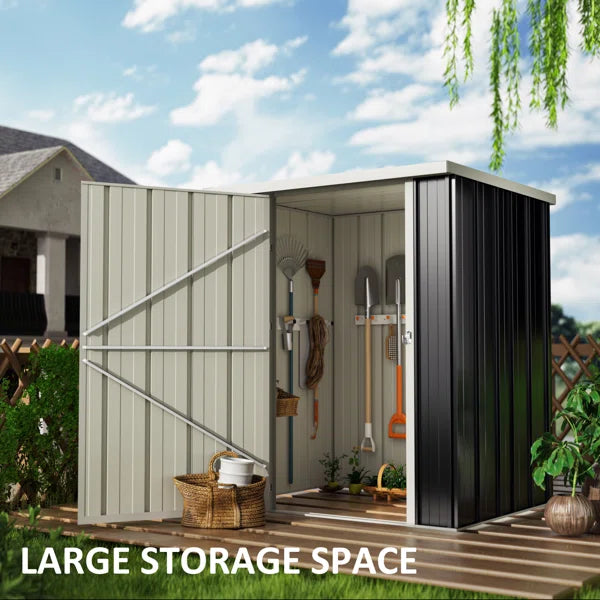4 ft. W x 3 ft. D Metal Outdoor Storage Shed, Tool Shed with Lockable Doors Updated Frame Structure