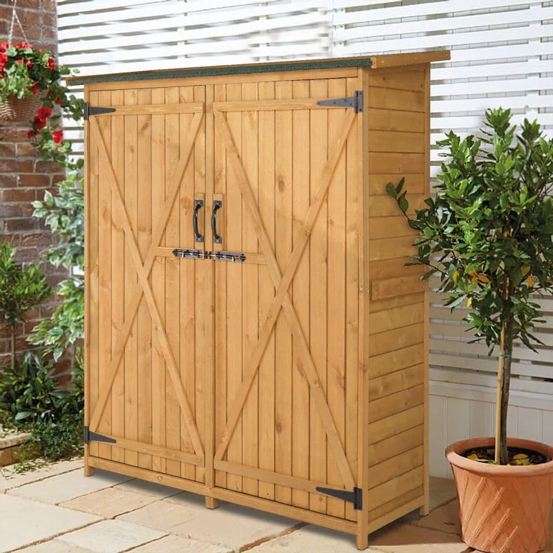 5.3 ft. x 4.5 ft. Solid Wood Lean-To Tool Garden Storage Shed