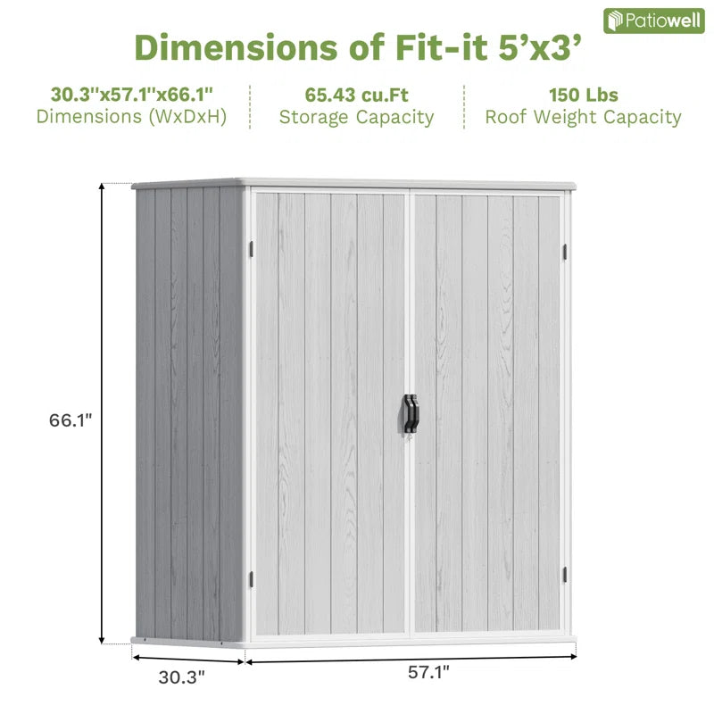 5 Ft. W X 3 Ft. D Resin Outdoor Storage Shed