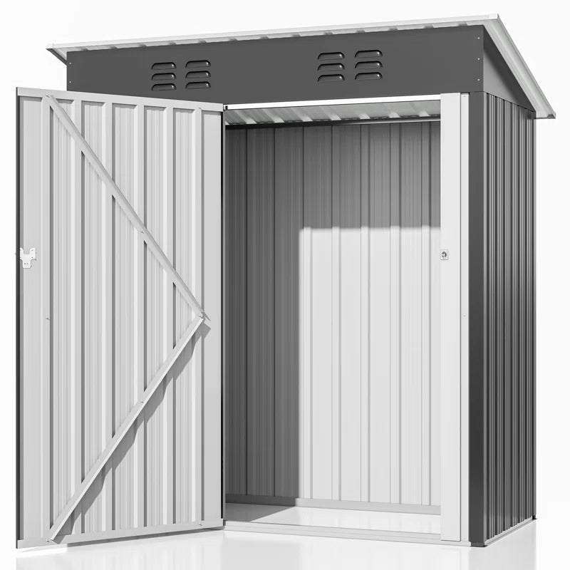 5 ft. W x 3 ft. D Outdoor Metal Shed Storage with Reinforced Steel Frame and Lockable Door