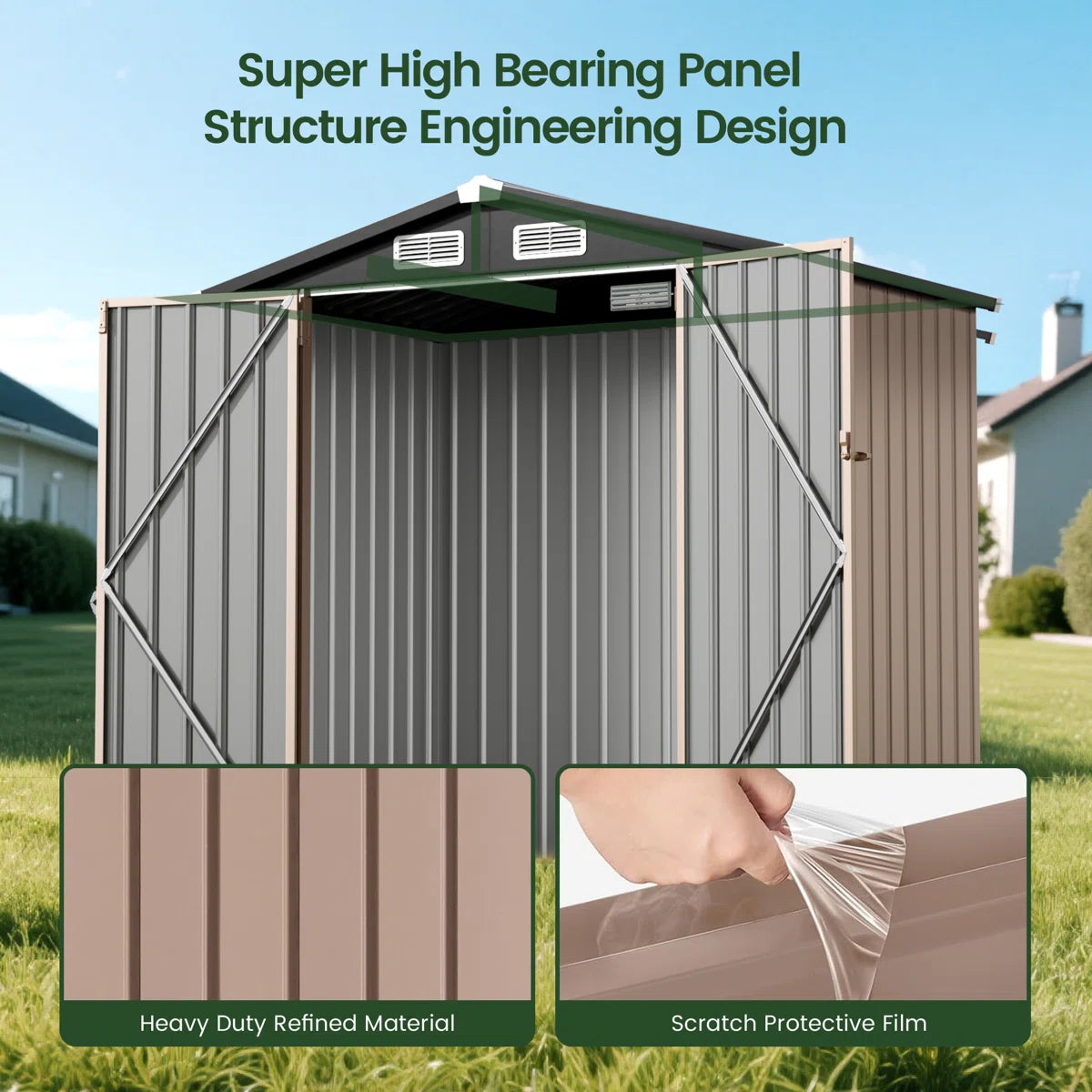 6.0 Ft. W X 4.0 Ft. D Steel Storage Shed With Floor