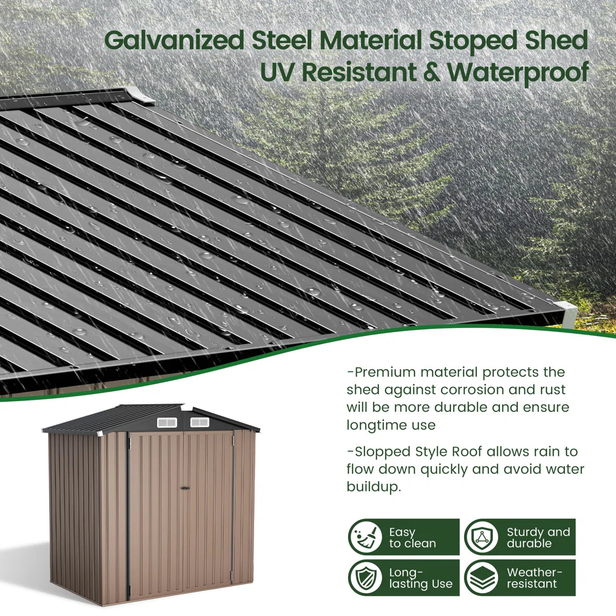 6.0 Ft. W X 4.0 Ft. D Steel Storage Shed With Floor