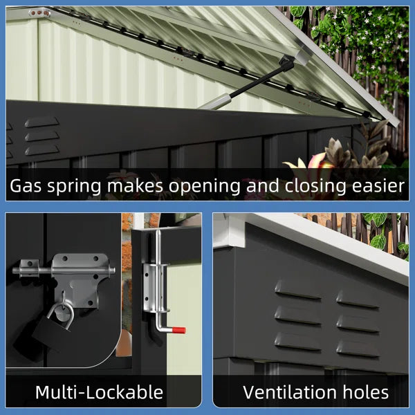 6 ft. W x 3 ft. D Metal Lean-to Garbage Shed