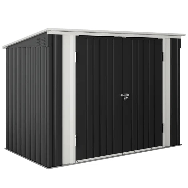 6 ft. W x 3 ft. D Metal Lean-to Garbage Shed