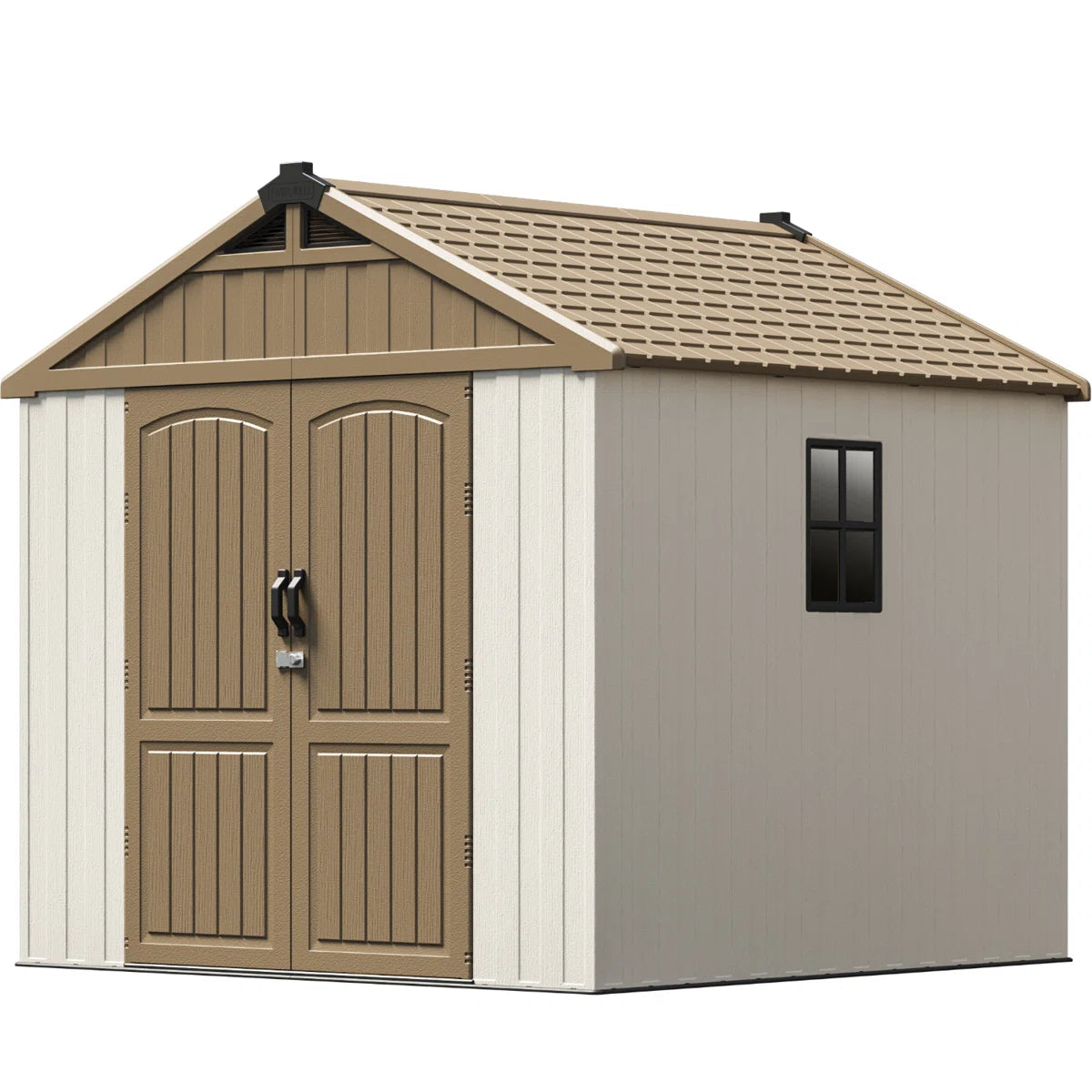 8 Ft. W Resin Storage Shed, Brown