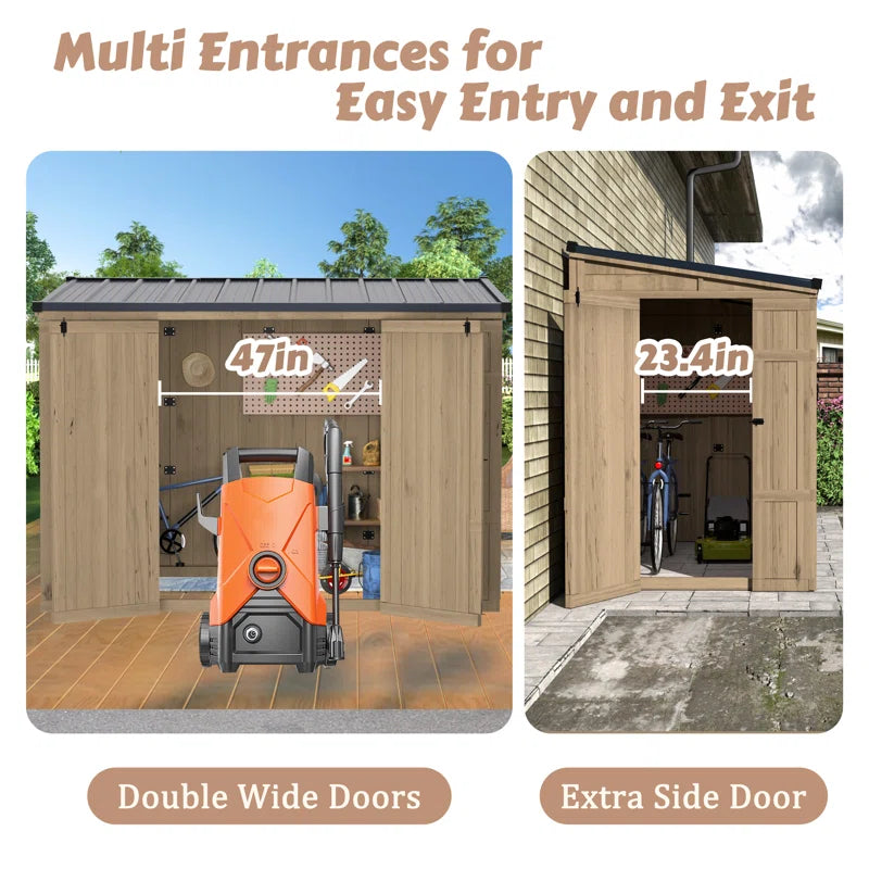 8 Ft. X 4 Ft. Wood Storage Shed