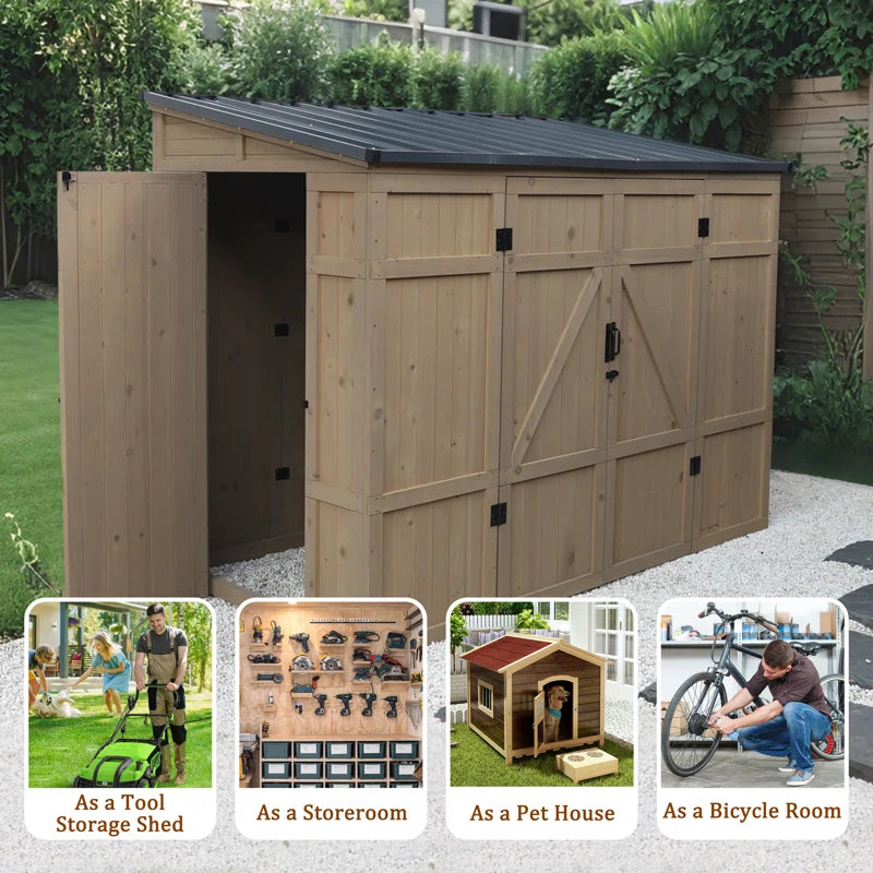 8 Ft. X 4 Ft. Wood Storage Shed
