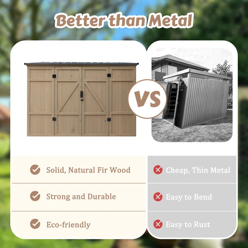 8 Ft. X 4 Ft. Wood Storage Shed