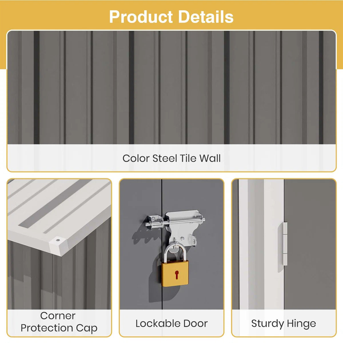 8 ft. W x 6 ft. D Metal Storage Shed