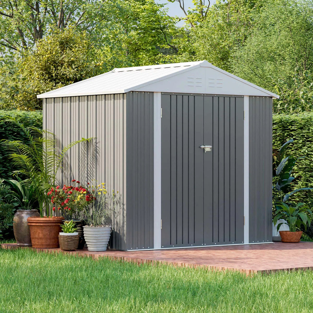 8 ft. W x 6 ft. D Metal Storage Shed
