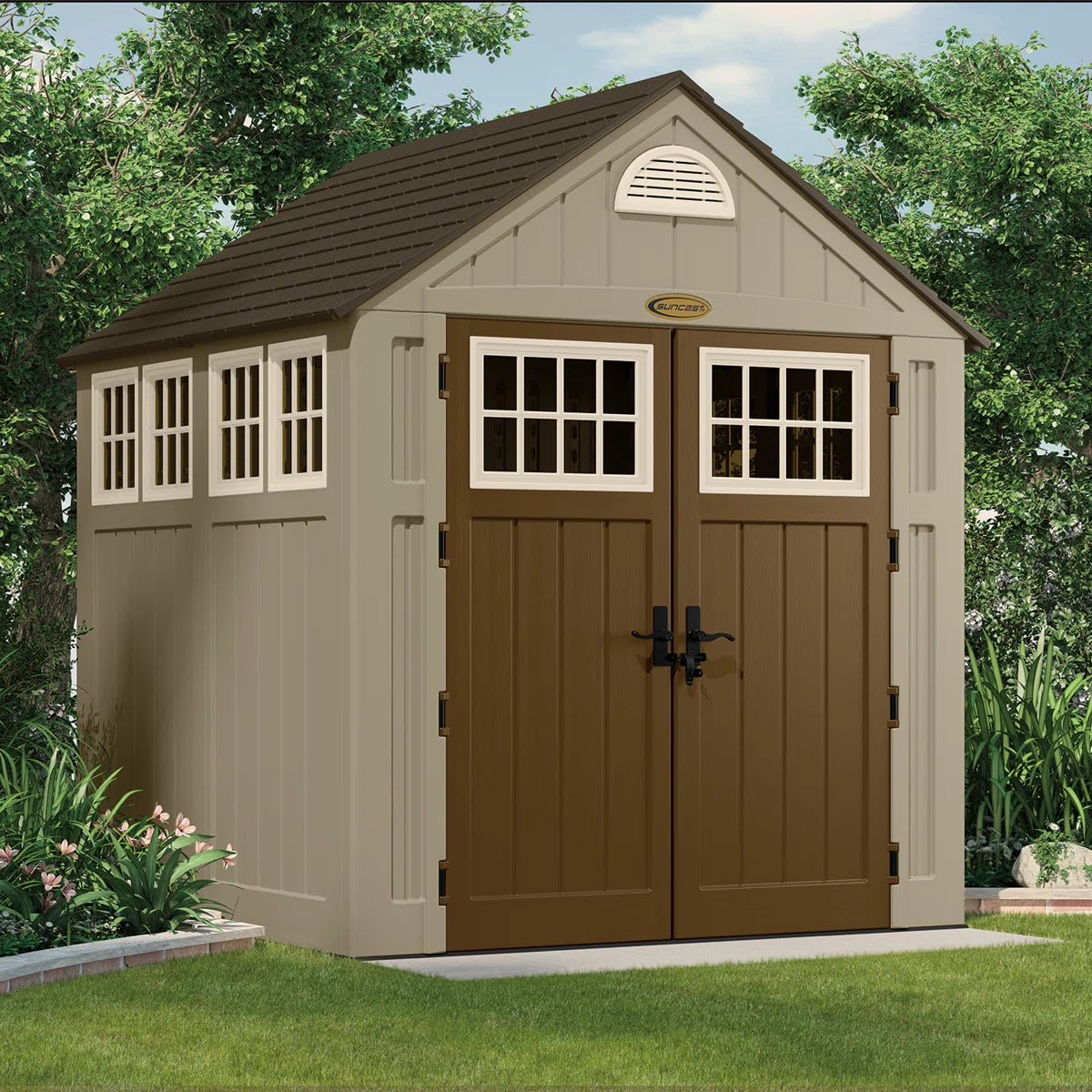 Alpine 7 ft. 5 in. W x 7 ft. D Plastic Storage Shed
