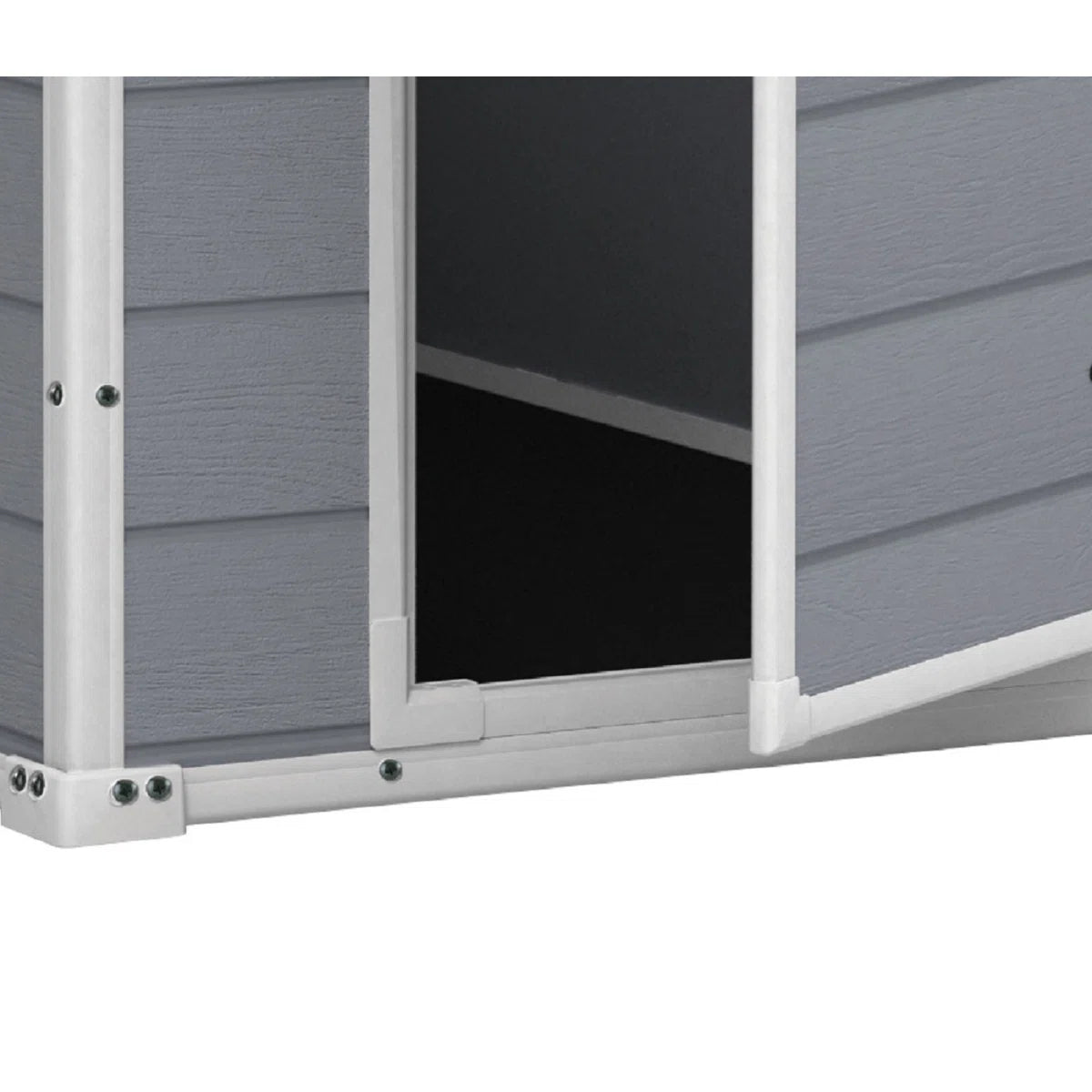 Keter Manor 4x6 ft. Durable Resin Outdoor Storage Shed With Floor and Double Doors for Garden Patio Furniture and Tools, Grey