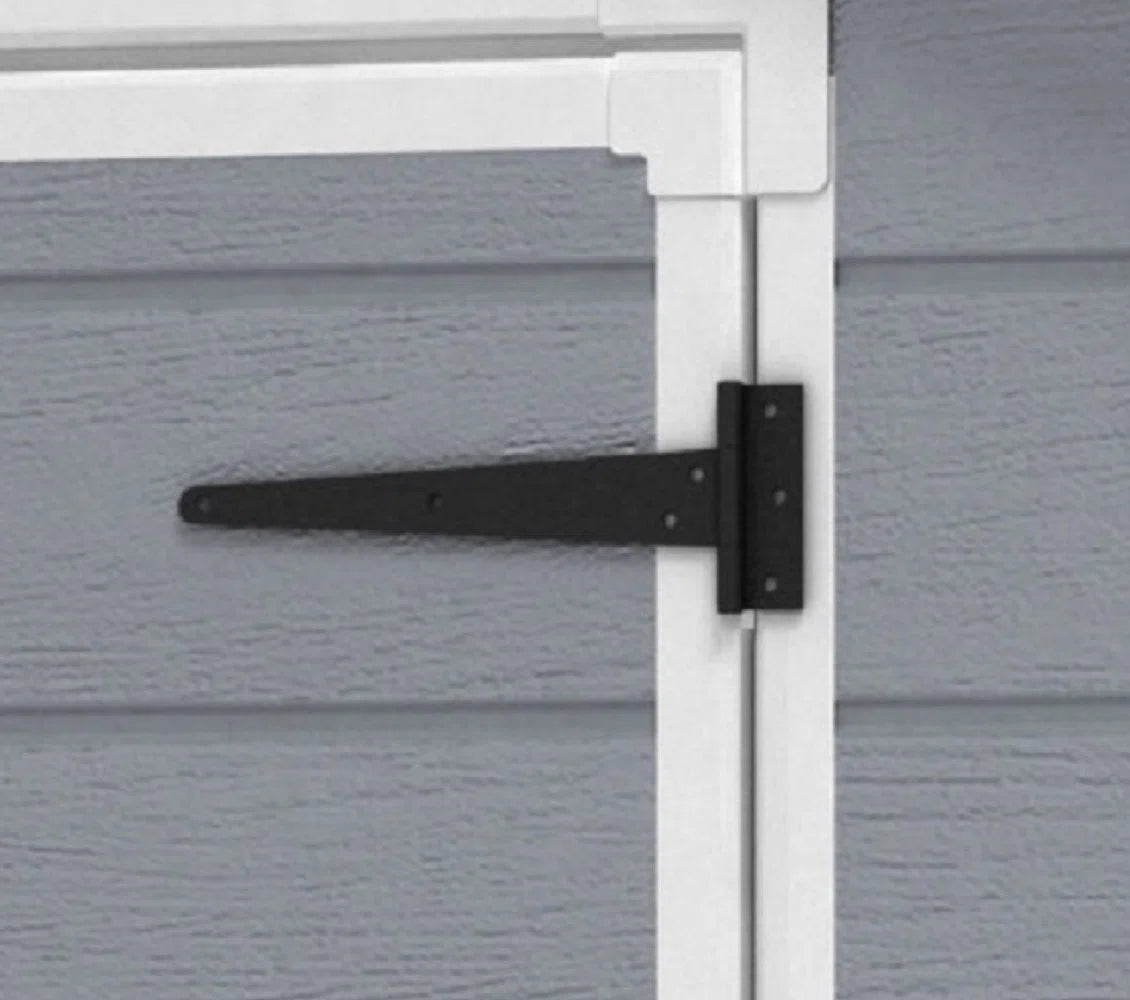 Keter Manor 4x6 ft. Durable Resin Outdoor Storage Shed With Floor and Double Doors for Garden Patio Furniture and Tools, Grey