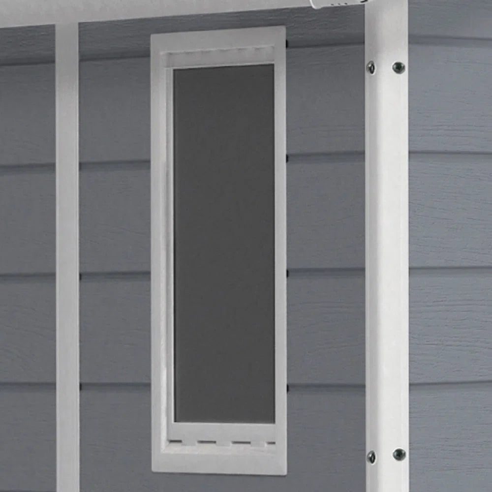 Keter Manor 4x6 ft. Durable Resin Outdoor Storage Shed With Floor and Double Doors for Garden Patio Furniture and Tools, Grey