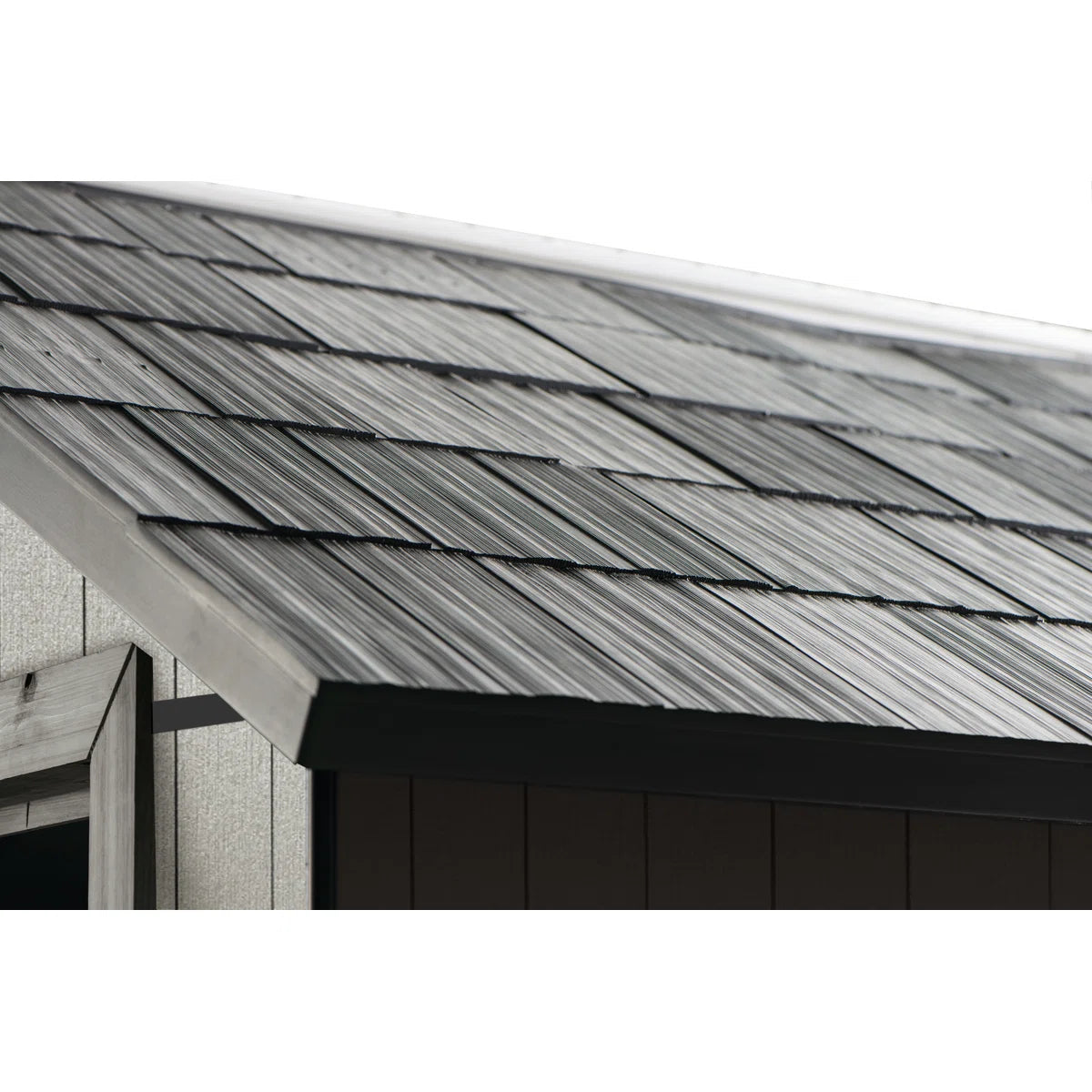Keter Oakland 11x 7.5 ft. Durable Resin Outdoor Storage Shed With Floor and Double Doors for Garden Patio Furniture and Tools, Grey