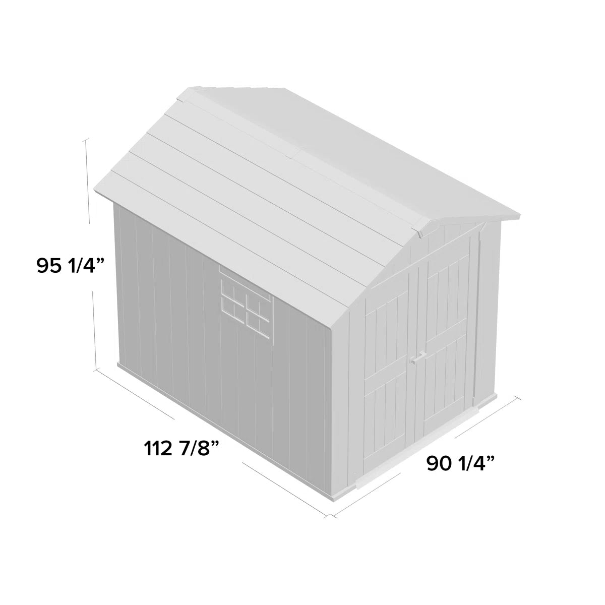 Keter Oakland 7.5x9 ft. Durable Resin Outdoor Storage Shed With Floor and Double Doors for Garden Patio Furniture and Tools, Grey