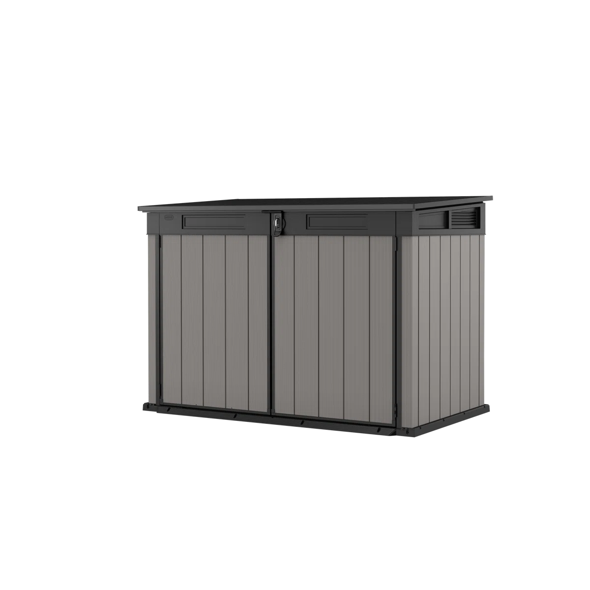 Keter Premier Jumbo 6.2x4.3 ft. Horizontal Durable Resin Outdoor Storage Shed With Floor and Double Doors for Garden Patio Furniture and Tools