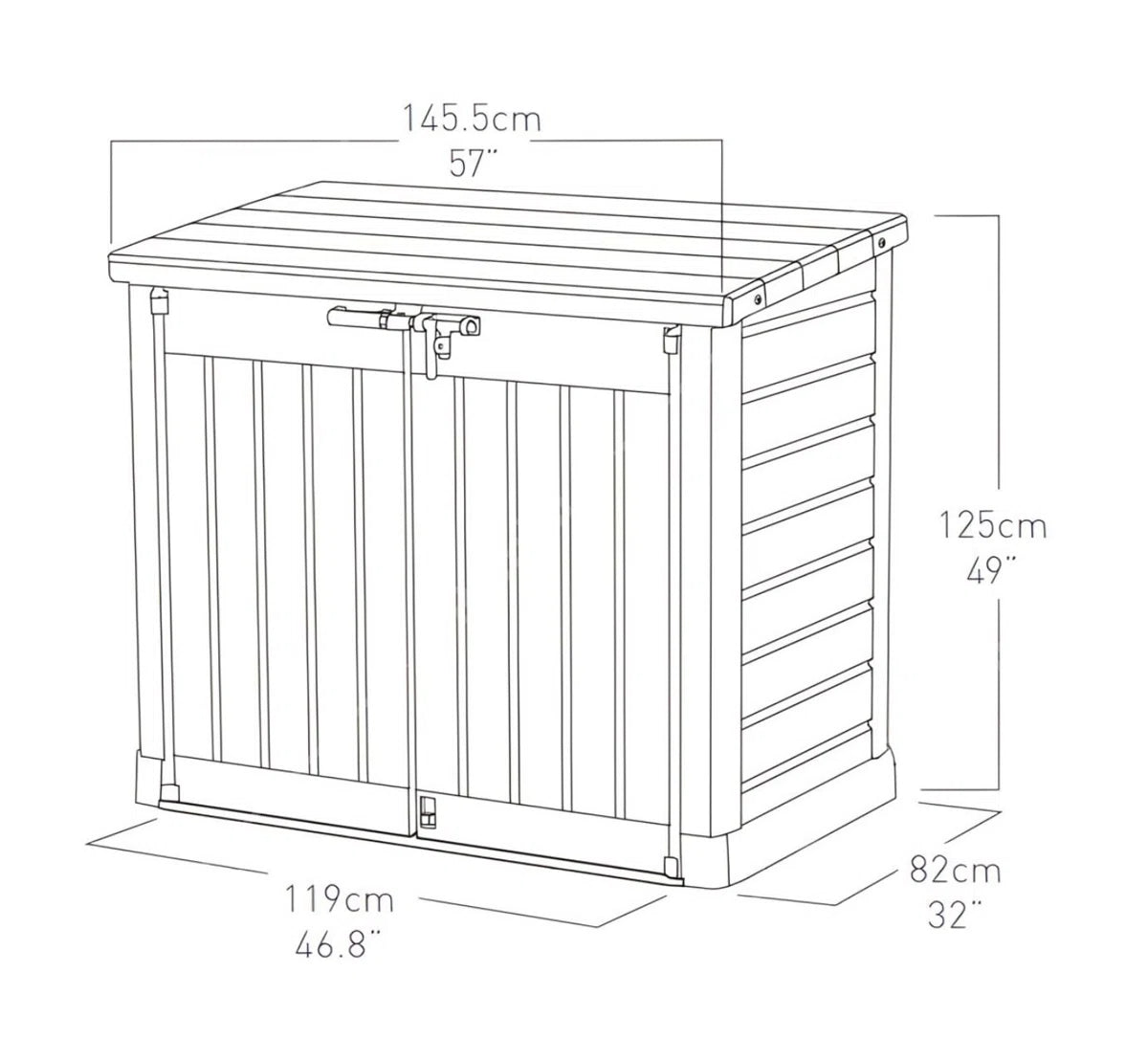 Keter Store It Out MAX 4.8x2.7 ft. Durable Resin Outdoor Storage Shed With Floor and Double Doors for Garden Patio Furniture and Tools, Brown