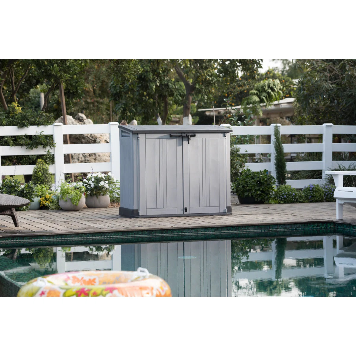 Keter Store It Out Prime Durable Resin Outdoor Storage Shed With Floor and Double Doors for Garden Patio Furniture and Tools
