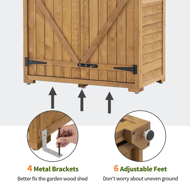 Outdoor 3 ft. W x 2 ft. D Solid Wood Lean-To Storage Shed