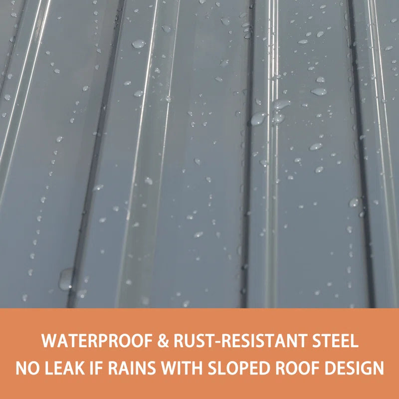 Outdoor Storage Shed, Steel Utility Tool Shed Storage House with Door & Lock, Metal Sheds Outdoor Storage for Garden Patio Lawn Poolside