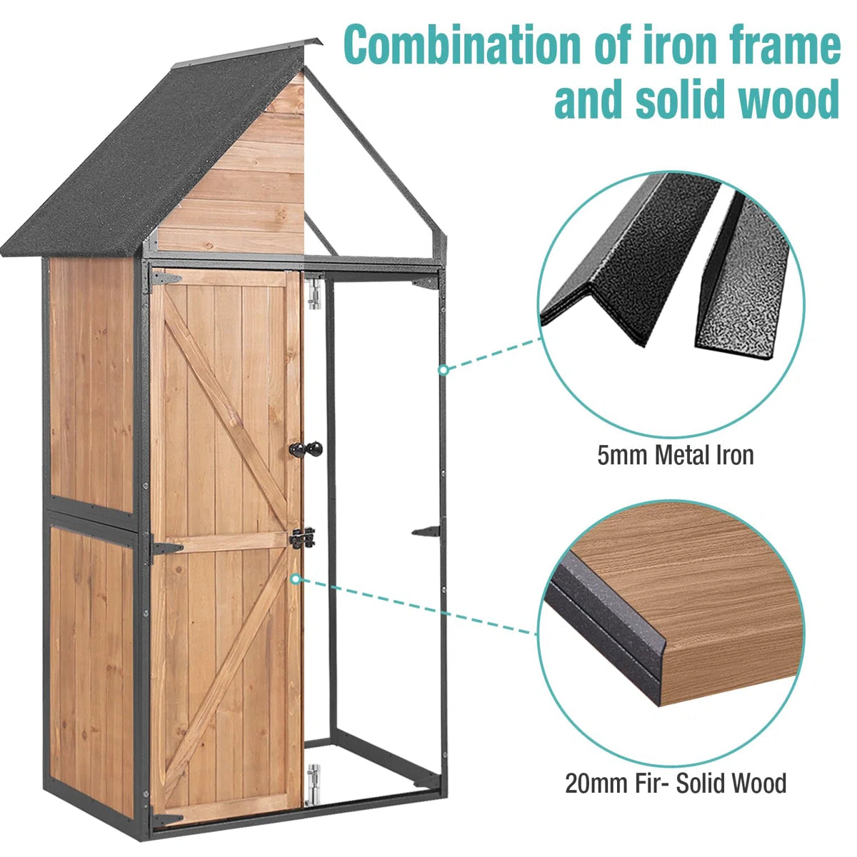 Sheds Outdoor Storage,garden Shed With Metal Frame Structure And Adjustable Shelves,large Capacity Storage Tool Cabinet Box For Backyard Garden Patio Lawn