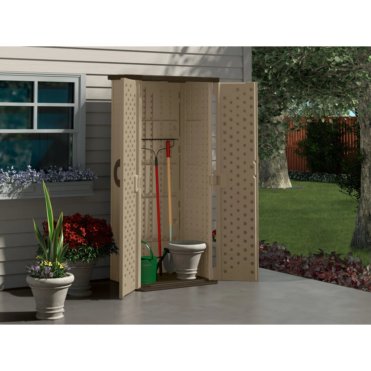 Suncast 2 ft. 9 in. W x 2 ft. D Plastic Vertical Tool Shed