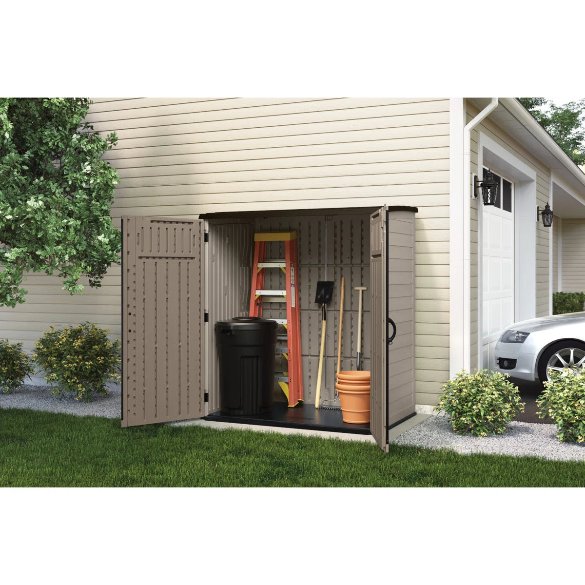 Suncast 6 ft. W x 4 ft. D Resin Vertical Tool Shed