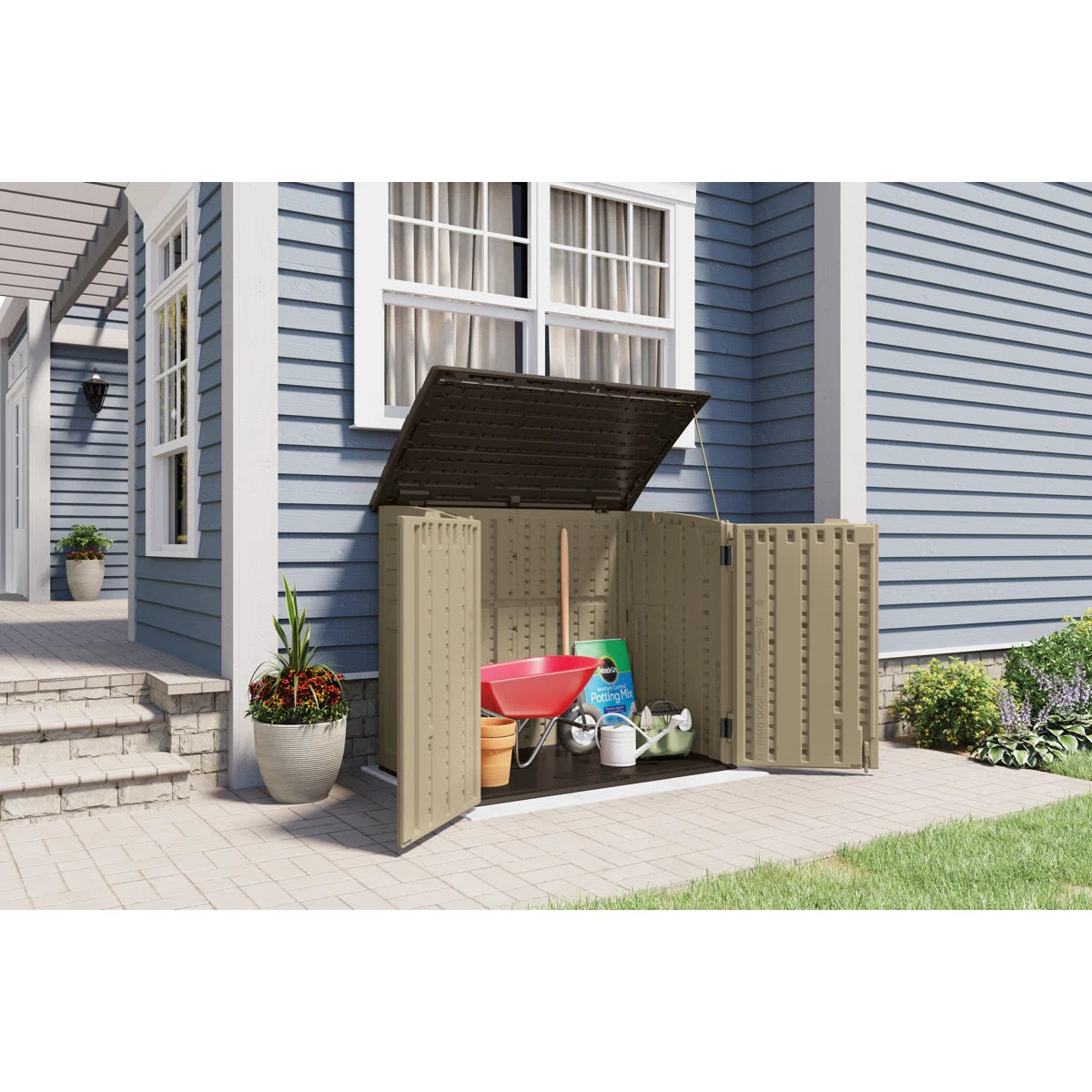 Suncast Horizontal Utility Garbage Shed