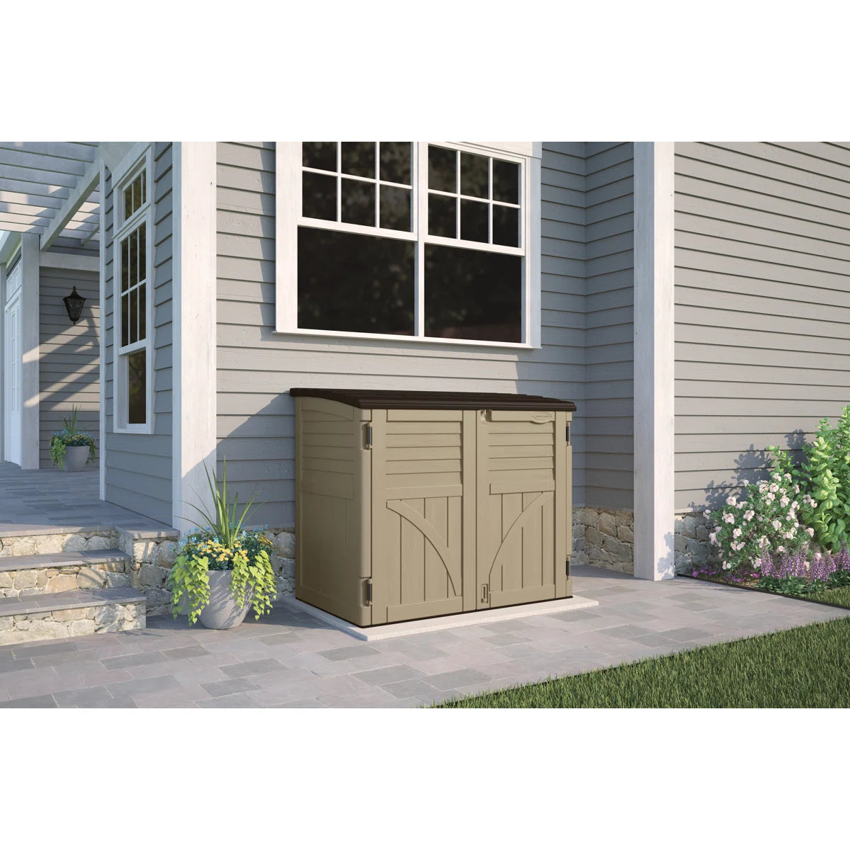 Suncast Horizontal Utility Garbage Shed