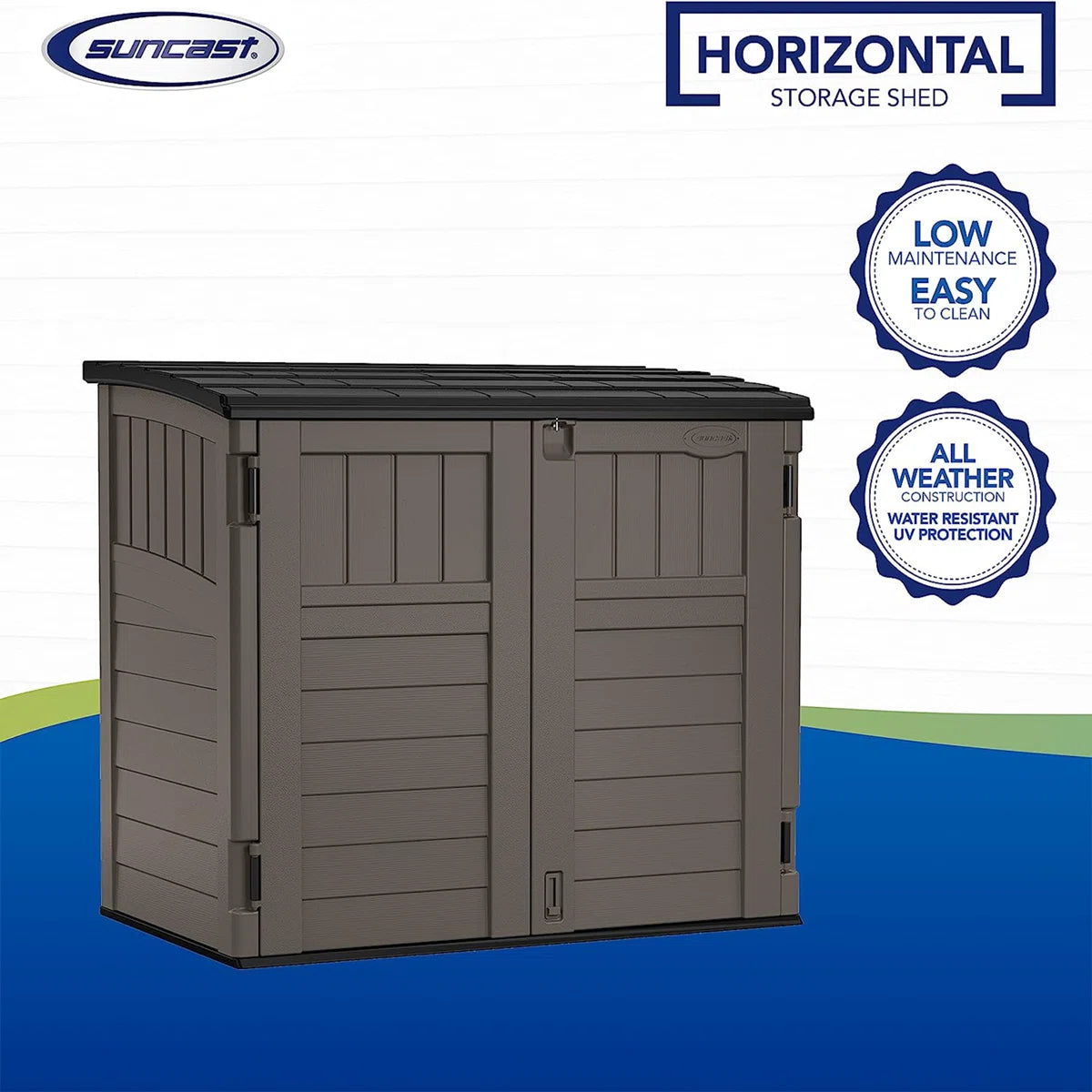 Suncast Outdoor Resin Horizontal Storage Shed