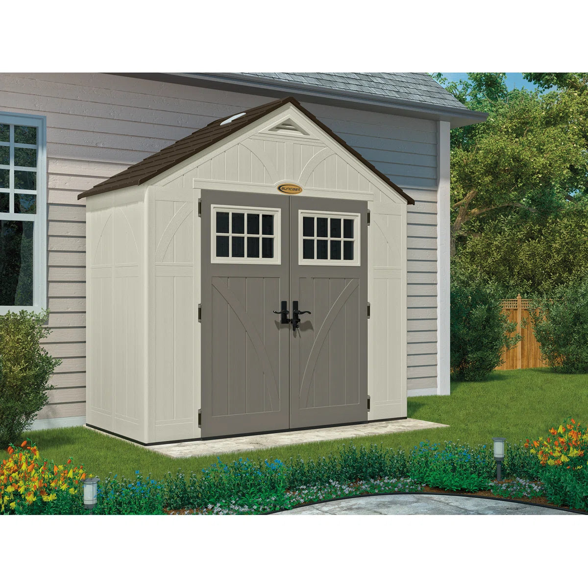 Suncast Tremont 8 ft. W x 7 ft. D Resin Storage Shed