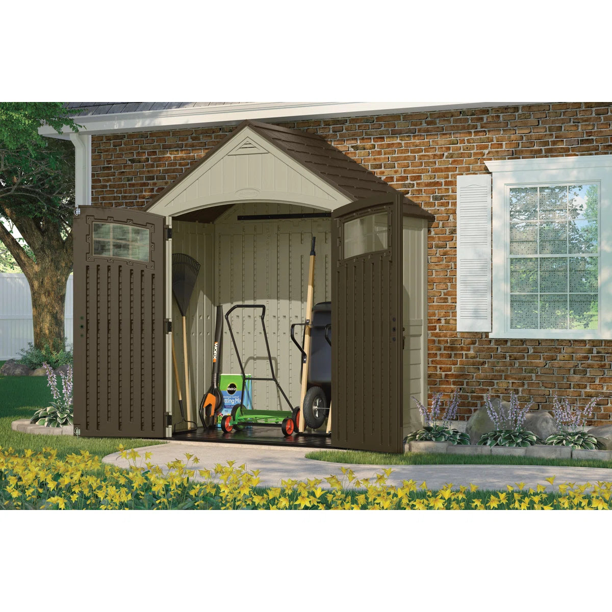 Sutton® Outdoor 7 ft. 5 in. W x 4 ft. D Plastic Storage Shed